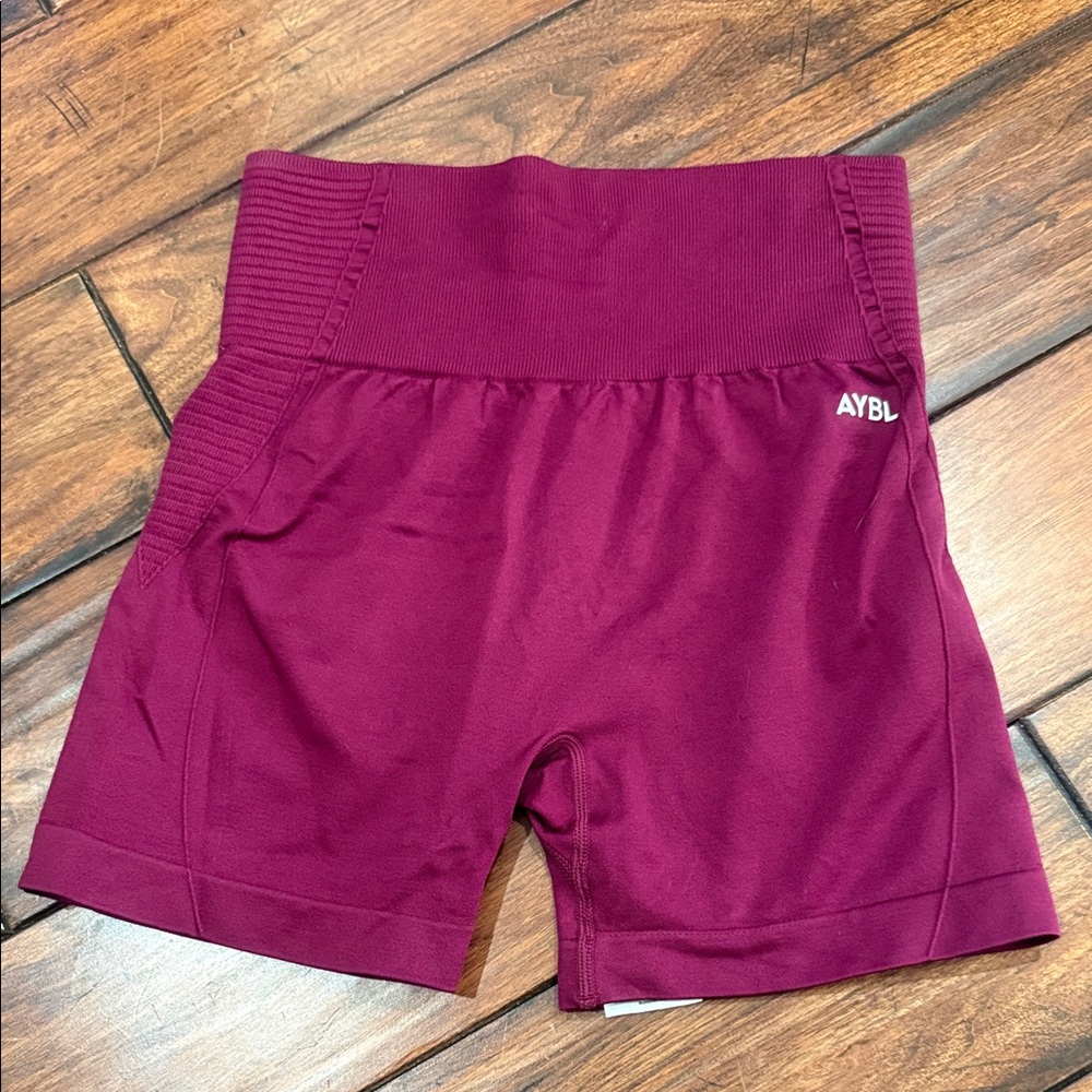 AYBL Deep Red High-Rise Shorts